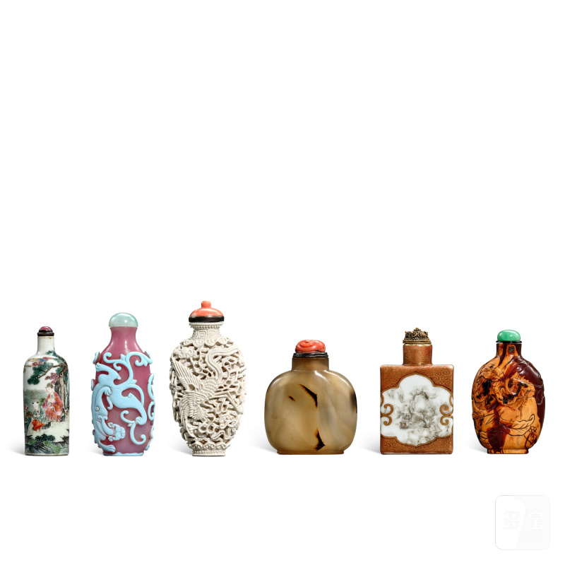 Six snuff bottles, Qing dynasty | 清 鼻煙壺六件